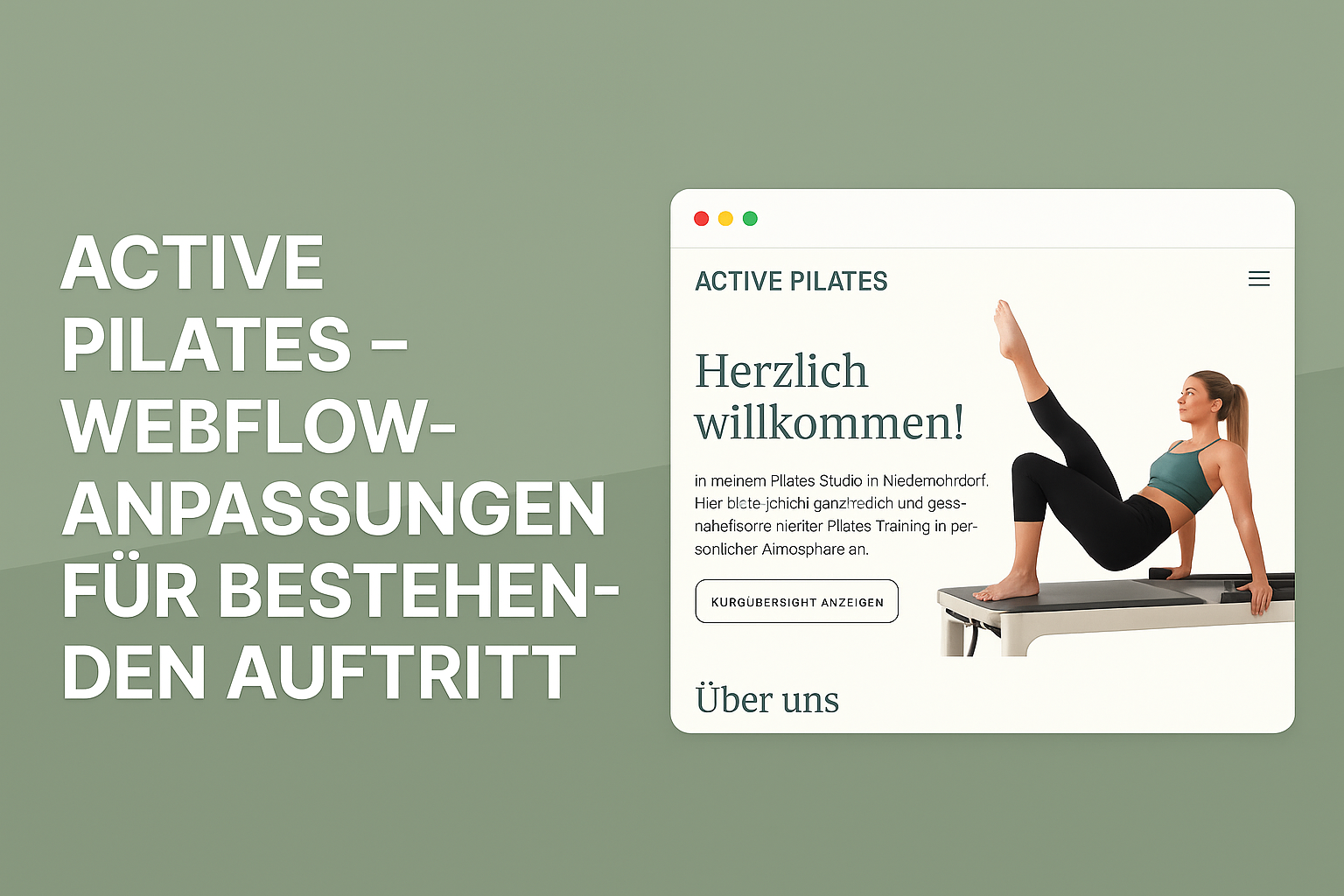 Active Pilates – Webflow-Anpassungen für bestehenden Auftritt