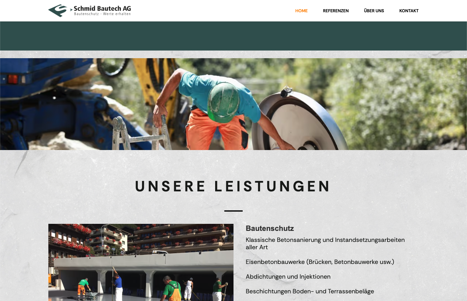 Schmid Bautech AG, moderner Webauftritt für Bautenschutz und Bauarbeiten